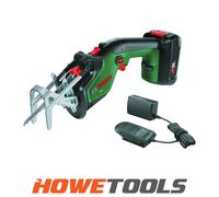 Bosch Cordless Garden Saw Keo (1 Battery 2.0 Ah, 18 Volt System, Cutting Diameter 80 mm, with Swiss Precision Blade Wood Included, in Carton Packaging)