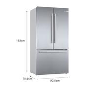 Bosch KFF96PIEP side-by-side refrigerator Freestanding 573 L E Stainless steel