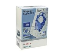 Bosch Megaair Super Tex Type P Vacuum Bag, Large 6 Litre Capacity, Pack of 4 and Includes A Micro Hygiene Filter for The Motor