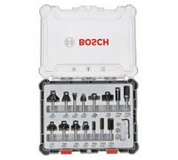 Bosch 15x PRO Router Bit Mixed Set, 15 pcs | for Softwood, Hardwood, Ø 13-16 mm, Professional Accessory Plunge Routers, Trim Router