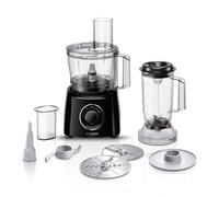 Bosch MultiTalent 3 MCM3201BGB 800W 2.3L Food Processor with 2 speeds, 1 litre blender and/Slicing/Grating/Beating attachments. - Black