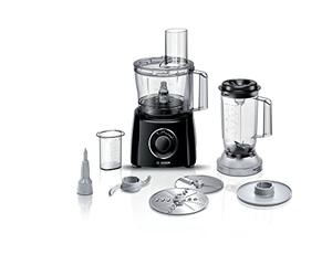Bosch MultiTalent 3 MCM3201BGB 800W 2.3L Food Processor with 2 speeds, 1 litre blender and/Slicing/Grating/Beating attachments. - Black