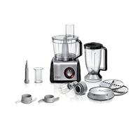 Bosch MultiTalent 8 MC812M814 Compact Versatile Food Processor, 3.9 Litre Mixing Bowl, 1.5 L Mixer, Universal Knife, Whisk, Cutter and Grater (Fine/Coarse), 1250 W, Black/Stainless Steel