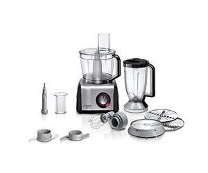 Bosch MultiTalent 8 MC812M814 Compact Versatile Food Processor, 3.9 Litre Mixing Bowl, 1.5 L Mixer, Universal Knife, Whisk, Cutter and Grater (Fine/Coarse), 1250 W, Black/Stainless Steel