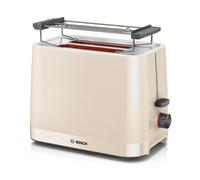 Bosch MyMoment Infuse TAT3M127GB - Compact 2-Slice Toaster with Reheat/Defrost, Foldable Bun Warmer, Auto Shut-Off, High Lift and Crumb Tray, in Crea