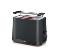Bosch MyMoment Infuse Compact 2-Slice Toaster, TAT3M123GB, Matte Black | Reheat/Defrost, Foldable Bun Warmer, Auto Shut-Off, High Lift, Variable Controls and Crumb Tray