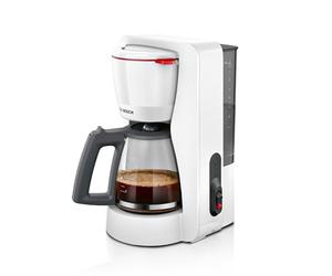 Bosch MyMoment TKA2M111 Filter Coffee Maker, 1.25 L Glass Jug, 10-15 Cups, Keep Warm 40 Minutes, Drip Stop System, Swivel Filter Holder, Removable Water Tank,