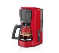 Bosch MyMoment TKA2M114 Filter Coffee Maker, 1.25 L Glass Jug, 10-15 Cups, Keep Warm 40 Min, Drip Proof, Swivel Filter Holder, Water Tank, Red