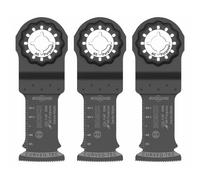 BOSCH OSL114F-3 3-Pack 1-1/4 In. Starlock Oscillating Multi Tool All Purpose Bi-Metal Plunge Cut Blades for Applications in Wood, Wood with Nails, Drywall, PVC, Metal (Nails and Staples)