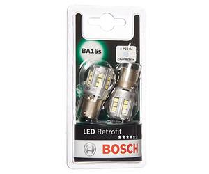 Bosch P21W LED Retrofit - Retrofit LED Headlight Lamps - 12 V, 6000 K, Cool-White-Light Look, Plug-and-Play Upgrade, Lifetime up to 10000 Hrs, x2