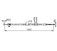 BOSCH Parking Brake Cable Fits HYUNDAI I10 07-17 1987482835