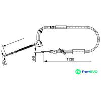 Handbrake cable 1 987 482 490 BOSCH for MERCEDES-BENZ A-CLASS