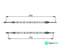 BOSCH 1 987 482 800 Handbrake cable
