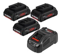 Bosch Pc18V 4.0Ah Procore Start Set 3X Gba 18V 4.0Ah Batteries + Gal1880 Charger