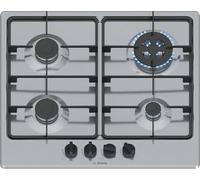 Bosch PGH6B5K60 Serie 4 Gas hob 60 cm 4 burners Stainless steel | Gas hob with precise flame control, dishwasher-safe grills, Wok cooker, made in Europe