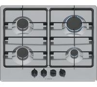 Bosch PGP6B5K60 Gas Hob with Ergonomic Control Handle 4 Burner Steel Exclusive Amazon Version 60cm Series 4 Stainless Steel