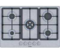Bosch PGQ7B5K90 Series 4 75cm 5 Burner Gas Hob Brushed Steel Wok Burne