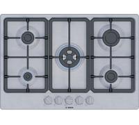 Bosch PGQ7B5K90 Series 4 75cm 5 Burner Gas Hob Brushed Steel Wok Burne