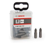 Bosch PH2 Extra Hard Screwdriver Bits Pack Of 25 2607002797