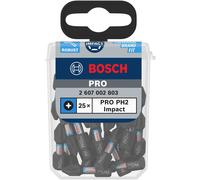 Bosch PH2 Impact Screwdriver Bits Pack Of 25 Boxed 2607002803