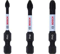 Bosch Phillips Bit 3pieces Durable Impact Control 1/4" Hex Shank 2608522491