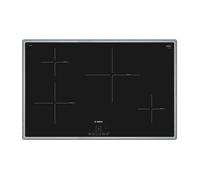 Bosch PIE845BB1E Black glass surface with stainless steel trim4 heat zonesElectronic touch controlsE