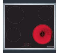 Bosch PKE645BB2E Built-in Hob 60 cm Self-Strength - Electric Hob Made of Glass Ceramic with Stainless Steel Frame Touch Contro