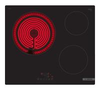 Bosch PKK611BB8E Series 4 Electric Hob - 3 Fireplaces - 60 cm - Power 5700 W - Black