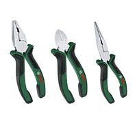 Bosch Pliers Set 3-Piece (Precise, Long-Lasting Combination, Diagonal Side Cutter and Long-Nose Pliers for Robust Multitasking; Ergonomic; Matt Chrome-Nickel-Plated) - Amazon Edition