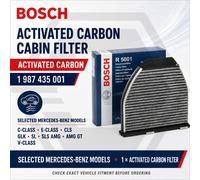 Bosch R5001 Activated Carbon Cabin Filter - Replacement Filter | Against Unpleasant Smells, Pollen and Dust for Cleaner Air Inside the Vehicle