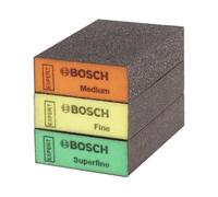 Bosch 3x EXPERT S471 Standard Blocks (for Paint on wood, Softwood, Ø 69 x 97 x 26 mm, Medium/Fine/Superfine, Professional Accessory Hand Sanding)