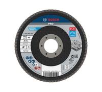 Bosch 1x PRO Metal X571 Flap Disc Angled Version Fiber for Small Angle Grinders (for Steel, Stainless steel, Ø 115 mm, Grit 40, Professional Accessory Small Angle Grinder)