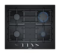 Bosch PPP6A6B90 Series 6 60cm 4 Burner Gas Hob in Tempered Black Glass
