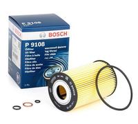 Bosch P9108 Car Oil Filter - Separates Soot and Metal Particles from Engine Oil - Provides Reliable Engine Lubrication