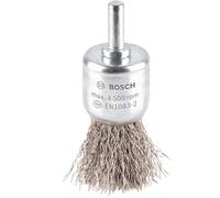 Bosch 1x PRO Stainless Steel Longlife End Brush, Crimped Wire for 6 mm Cylindrical Shank and Drill (Ø 25 mm, Professional Accessory Rotary Drill/Drivers)