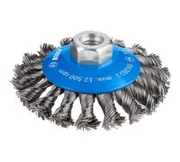 Bosch PRO 0.5mm Knotted Conical Steel Wire Wheel Brush 100mm M14 Thread