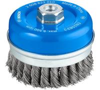 Bosch PRO 0.5mm Knotted Steel Wire Cup Brush 100mm M14 Thread