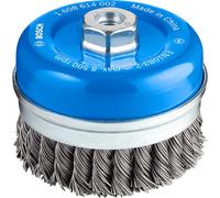 Bosch PRO 0.8mm Knotted Steel Wire Cup Brush 100mm M14 Thread