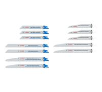Bosch 12x PRO Demolition Reciprocating Saw Blade Set, 12 pcs (for Metal Pipes and Profiles, Non-Ferrous Metals, Length mm, Professional Accessory Reciprocating Saw)