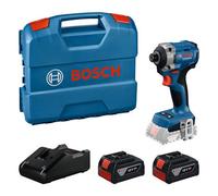 Bosch Professional 18V System Cordless Impact Driver GDR 18V-215 (incl. 2X GBA 5.0Ah, GAL 18V-40 Charger, 1 x Belt Clip, L-Case)