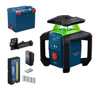 Bosch PRO 18V System Rotary Laser GRL18V-4-34CVG (Green Laser, ±15% Slope Adjustment, IP66 Rating, Dual Power Source, LR 45 Laser Receiver + Bracket, BA 18-C, L-Boxx 374)