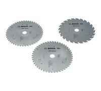 Bosch PRO 3 Piece Wood Cutting Circular Saw Blade Set 165mm
