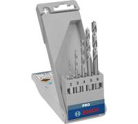 Bosch 5x PRO Wood HSS Hex Brad Point Drill Bit Set (for Softwood, Hardwood, Ø 2,0, 3,0, 4,0, 5,0, 6,0 mm, Professional Accessory Rotary Drill/Drivers)