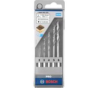 Bosch 5x PRO Wood HSS Brad Point Drill Bit Set | for Softwood, Hardwood, Ø 2,00, 3,00, 4,00, 5,00, 6,00 mm, Professional Accessory Drill Drivers