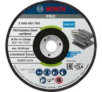 Bosch 2608601705 Expert INOX Grinding Disc 76mm Dia 10mm Bore 2piece