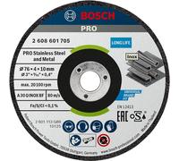 Bosch PRO 76mm Inox Cutting Disc for GWS 12V-76 Pack of 2 76mm 4mm 10mm
