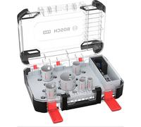 Bosch 9X PRO Multi Material Power Change Plus Hole Saw Set - Transparent Case (for Softwood, Drywall, Ø 22, 29, 35, 44, 51, 65 mm, Professional Accessory Rotary Drill/Drivers)