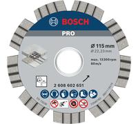 Bosch PRO Diamond Cutting Disc 115 mm Ø – 22.23 mm Bore for Concrete