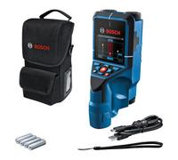 Bosch Professional Wall Scanner D-tect 200 C (Detection of (Non-) Live Cables, Metal, Plastic Pipes, Wooden Studs and Cavities, USB-C™ Cable, 4X AA Batteries, Protective Bag)