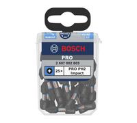 Bosch Pro Ph2 Impact Screwdriver Bit (Pack Of 25) Black (One Size)